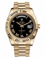 Réplique Rolex Day Date II President jaune or noir cadran 218238 BKRP Mon 218238 BKRP