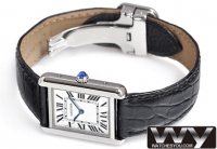 Cartier Tank Solo noir cuir Dames W1018255 Montre Réplique