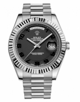 Réplique Rolex Day Date II President Blanc or noir concentric cadran 2182 218239 BKCAP