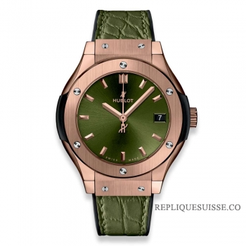 Réplique Hublot Classic Fusion Green King Gold 33mm