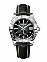 Breitling Galactic 36 automatique cadran noir bracelet en cuir noir femmes