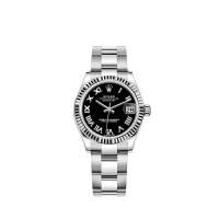 Rolex Datejust 31 Rolesor blanc cadran noir brillant