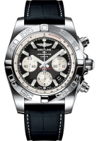 Breitling Chronomat 44 en acier inoxydable / noir onyx / caoutchouc croco / pliable (AB011012 / B967 / 296S / A20D.4)