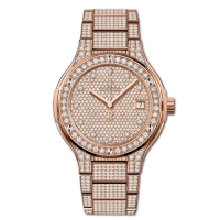 Réplique Bracelet Hublot Classic Fusion King Gold Full Pave