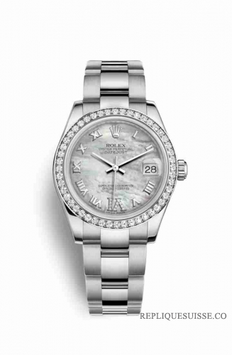 Copie Montre Rolex Datejust 31 White Rolesor Oystersteel or blanc 18 carats 178384 Blanc serti de nacre Cadran m178384-0014