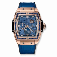 Copie Montre Hublot Spirit Of Big Bang Moonphase Roi Or Bleu fonce 42mm 647.OX.5181.LR.1201