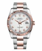 Réplique Rolex Datejust 36mm acier et or rose cadran blanc 116231 WDO