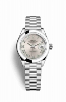 Copie Montre Rolex Datejust 28 Platinum Argent Cadran m279166-0007