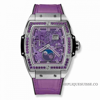 Copie Montre Hublot Spirit Of Big Bang Moonphase Titane Violet 42mm 647.NX.4771.LR.1205