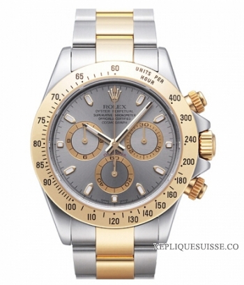 Réplique Rolex Daytona en acier et cadran en or gris 116523 GS [116523 GS]