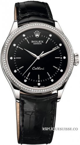 Rolex Cellini Time Or blanc 18 carats 50609RBR Réplique