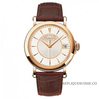 Patek Philippe Calatrava Cadran Opalin Argente Or Rose 18K 5153R 5153R-001 Montres Copie