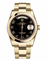 Rolex Day Date Or jaune Noir cadran 118208 BKAO