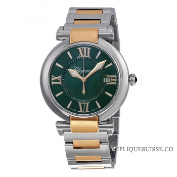 Chopard Imperiale vert Dial Inoxydable acier and Or rose montres pour dames 388532-6007