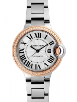 Cartier Ballon Bleu Cadran Argente Acier inoxydable Diamant montre Réplique Femme WE902080