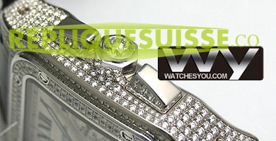 Cartier Santos 100 XL Diamants Or Chronographe WM500651 Montre Réplique - Cliquez sur l'image pour la fermer