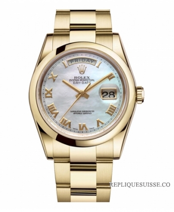 Rolex Day Date Or jaune MOP cadran 118208 MRO