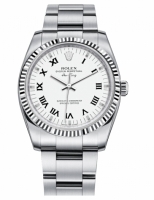 Réplique Rolex Air-King Blanc or Fluted Bezel Blanc cadran 114234 WRO Mon 114234 WRO