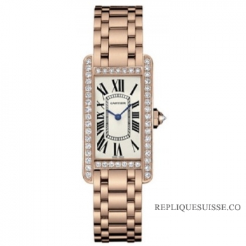 Cartier Tank Americaine Diamants Dames WB7079M5 Montre Réplique