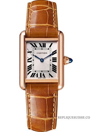 Cartier Tank Louis cadran argente avec perles pour femme plaque a la main WGTA0010 Montres Copie