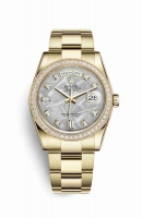 Copie Montre Rolex Day-Date 36 Or jaune 18 ct 118348 Meteorite sertie de diamants Cadran m118348-0097