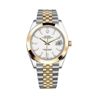 Réplique Rolex Datejust 41mm Blanc Dial 126303 et acier 18K Or jaune jubileo Montre