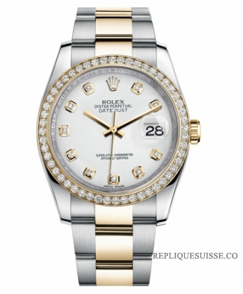 Réplique Rolex Datejust en acier et or jaune or blanc cadran 116243 WDO