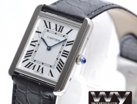 Cartier Tank Solo noir cuir Hommes W1018355 Montre Réplique