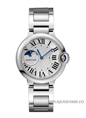 Cartier Ballon Bleu de cadran argente automatique unisexe WSBB0021 Montres Copie