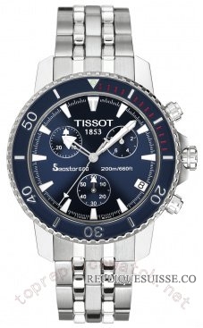 Tissot Diver Seastar acier Chronographe bleu Hommes T19.1.485 Montre Réplique