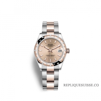 Rolex Datejust 31 Oystersteel or Everose 18 ct M278341RBR-0009 Rose Cadran couleur