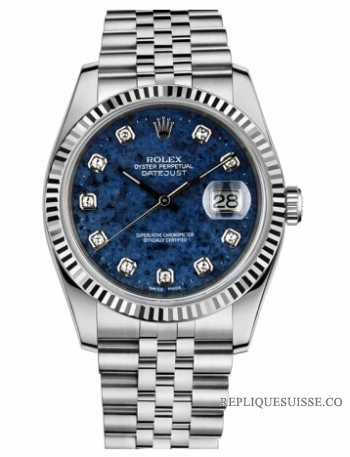 Réplique Rolex Datejust en acier de 36mm Sodalite Dial Jubile Bracelet 116234 SODJ