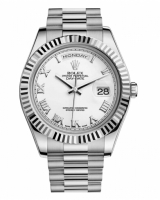 Réplique Rolex Day Date II President Blanc or Blanc cadran 218239 WRP Mon 218239 WRP