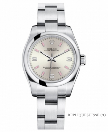 Rolex Oyster Perpetual No Date Acier inoxydable Silver cadran Dames 176200 SAPIO