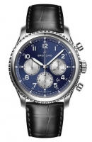 Copie Montre Breitling Navitimer 8 B01 cadran bleu et bracelet en cuir AB0117131C1P1