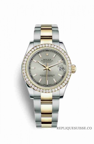 Copie Montre Rolex Datejust 31 Jaune Rolesor Oystersteel or jaune 18 ct 178383 Cadran Argent m178383-0047