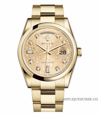 Rolex Day Date Or jaune Champagne jubilee cadran 118208 CHJDO