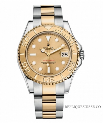 Rolex Yacht-Master Acier inoxydable et Or jaune Champagne cadran 168623 CH