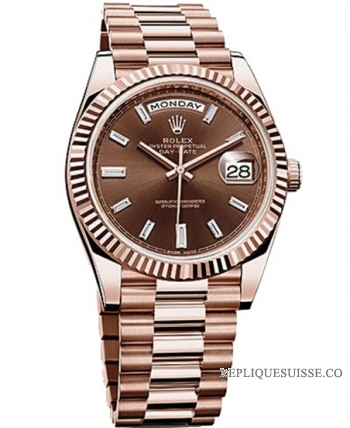 Rolex Oyster Perpetual Day Date 40 228235 Chocolate Dial Montre Réplique