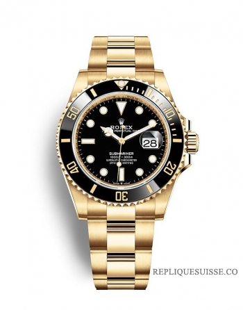 Rolex Submariner Date Or jaune 18 ct Lunette Cerachrom noire