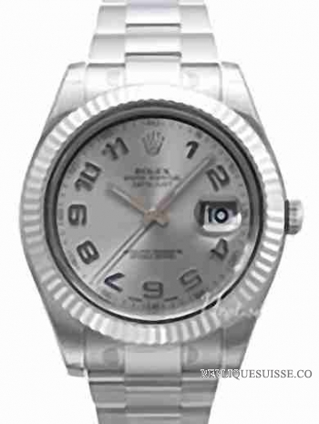 Rolex Datejust II Silver Arabic Dial Hommes 116334SAO Montre Réplique [20141223001]