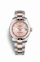 Copie Montre Rolex Datejust 31 Everose Roles ou Oystersteel 18 ct Everose or 178341 Rose cadran m178341-0060