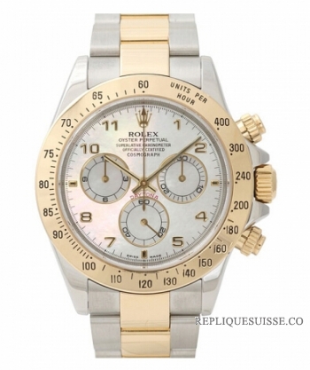 Réplique Rolex Daytona en acier et or cadran MOP 116523 MA