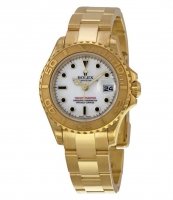 Réplique Rolex Yacht-Master Blanc 18kt Jaune Or Mesdames 169628WSO
