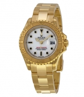 Réplique Rolex Yacht-Master Blanc 18kt Jaune Or Mesdames 169628WSO