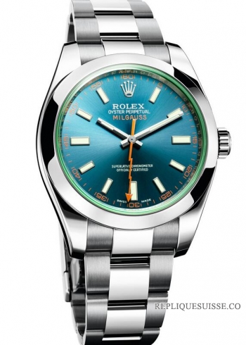 Réplique Montre Rolex Milgauss Z Cadran Bleu 116400GV