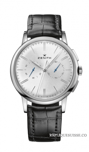 Zenith Elite chronographe Classique Bracelet en alligator noir 03.2270.4069 / 01.C493 Montres Copie