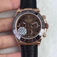 Réplique Rolex Daytona en or rose cadran brun chocolat 116515 LNBR