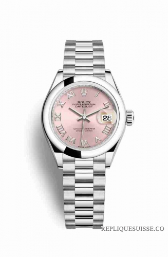 Copie Montre Rolex Datejust 28 Platinum Rose cadran m279166-0012