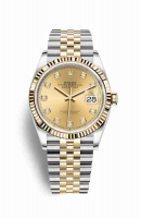 Copie Montre Rolex Datejust 36 Jaune Rolesor Oystersteel or jaune 18 carats 126233 Champagne-couleur ensemble diamants Cadran m126233-0017